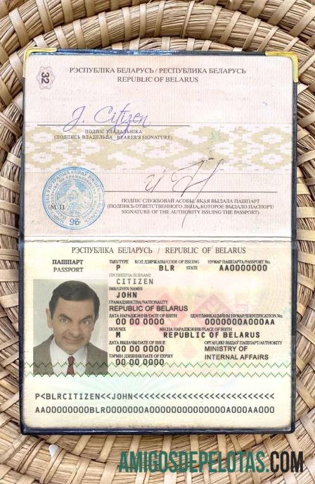 Passaporte da Bielorrússia (2006 2020) Visual fotográfico modelo